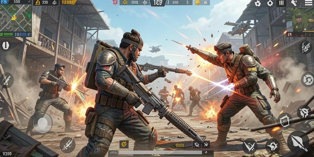 Tampilan gameplay seru di <strong>9399</strong> dalam pertempuran Battle Royale.