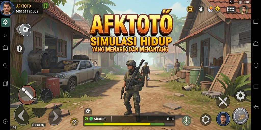 Screenshot gameplay AFKTOTO menampilkan karakter dalam aktivitas sehari-hari.