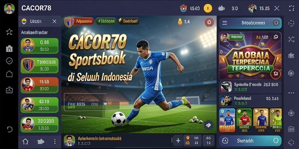 Tampilan utama gameplay <strong>CACOR78</strong> dengan berbagai pilihan taruhan olahraga.