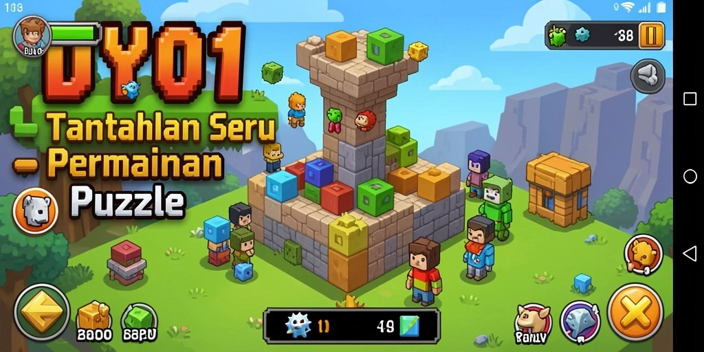 Tampilan gameplay seru dari DY01 dengan variasi puzzle menarik.