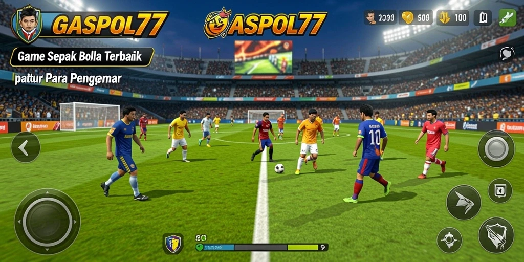 Screenshot menampilkan gameplay seru dari GASPOL77 dengan aksi sepak bola intens.