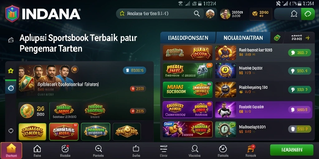 Tampilan screenshot INDAAA menunjukkan fitur taruhan olahraga yang menarik.