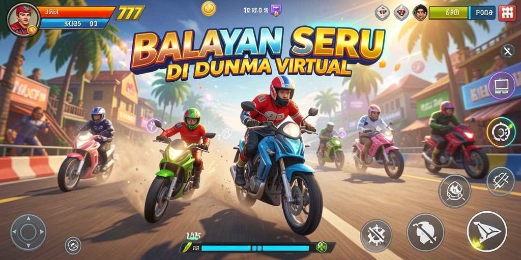 Screenshot gameplay JELAS777 yang menunjukkan balapan seru di malam hari.