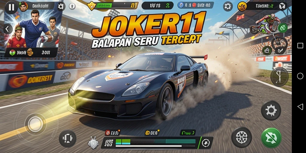 Menampilkan aksi balapan menarik di JOKER11 dengan grafis menakjubkan.