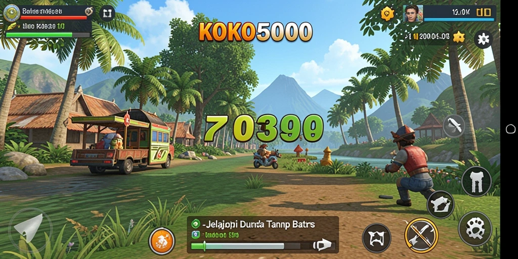 Screenshot KOKO5000 menampilkan gameplay Open World yang mendebarkan.