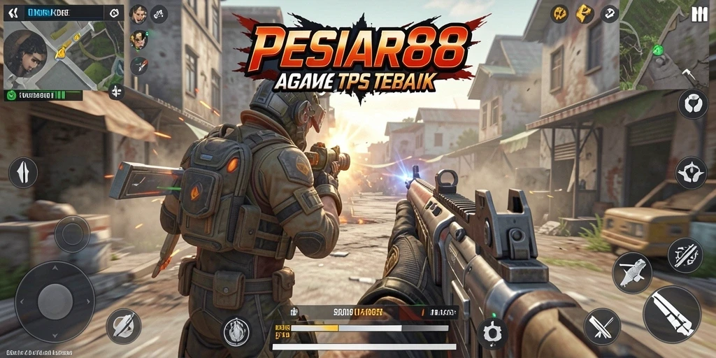 Screenshot PESIAR88 menampilkan aksi intens dalam permainan TPS.