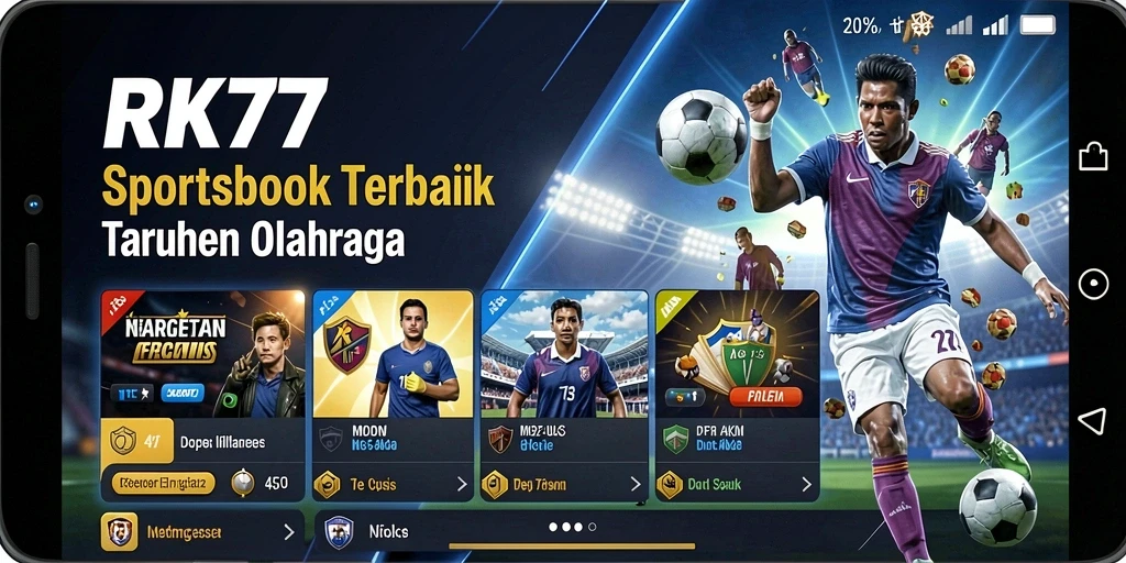 Tampilan gameplay utama RK77 dengan taruhan olahraga yang menarik.
