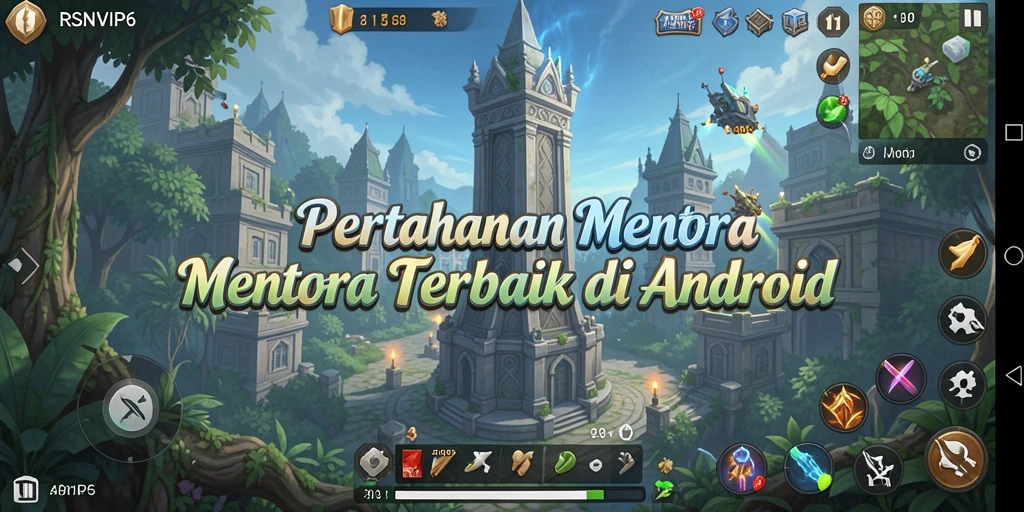 Tampilan gameplay RSNVIP6 yang menegangkan dalam pertempuran Tower Defense.