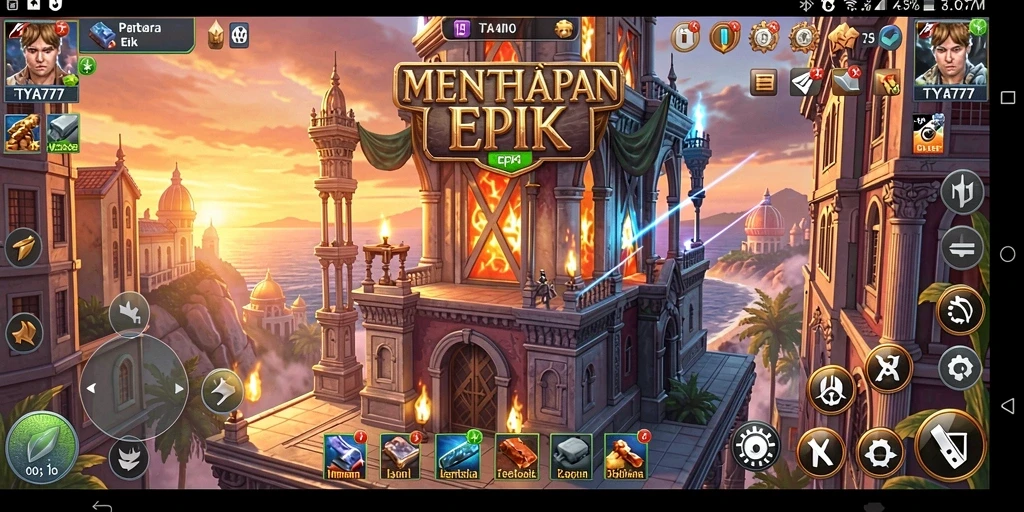 Screenshot menunjukkan aksi seru dalam gameplay Tower Defense.