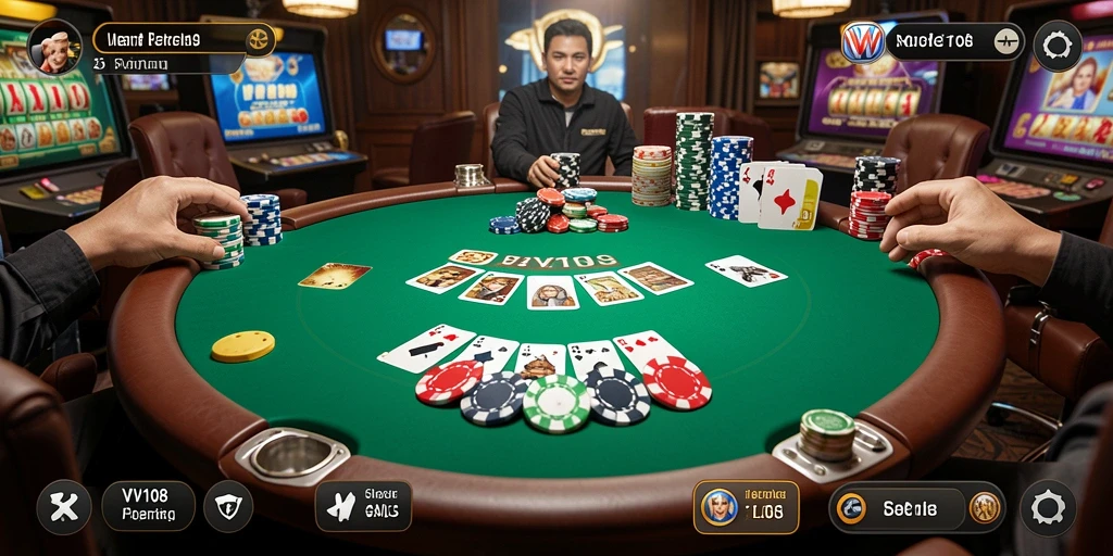 Tampilan gameplay Poker yang menarik dan mendebarkan di VW108.