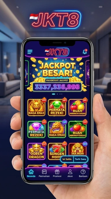 Tampilan utama aplikasi jkt8 yang ramah pengguna.
